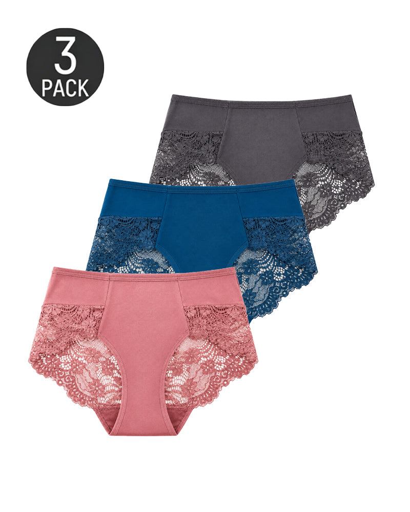 Multiple-Pack Cotton Lace Patchwork Briefs