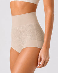 4-Pack Pure Cotton High Waist Tummy Control Elastic Jacquard Briefs