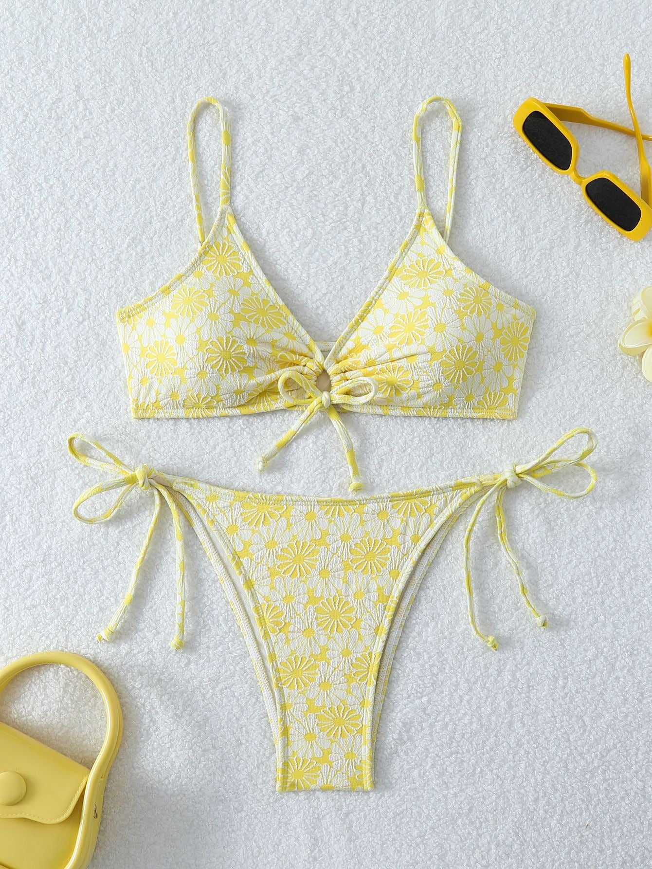 Sunflower Print Swimwear