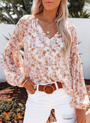 On My Heart Print Long Sleeve Top