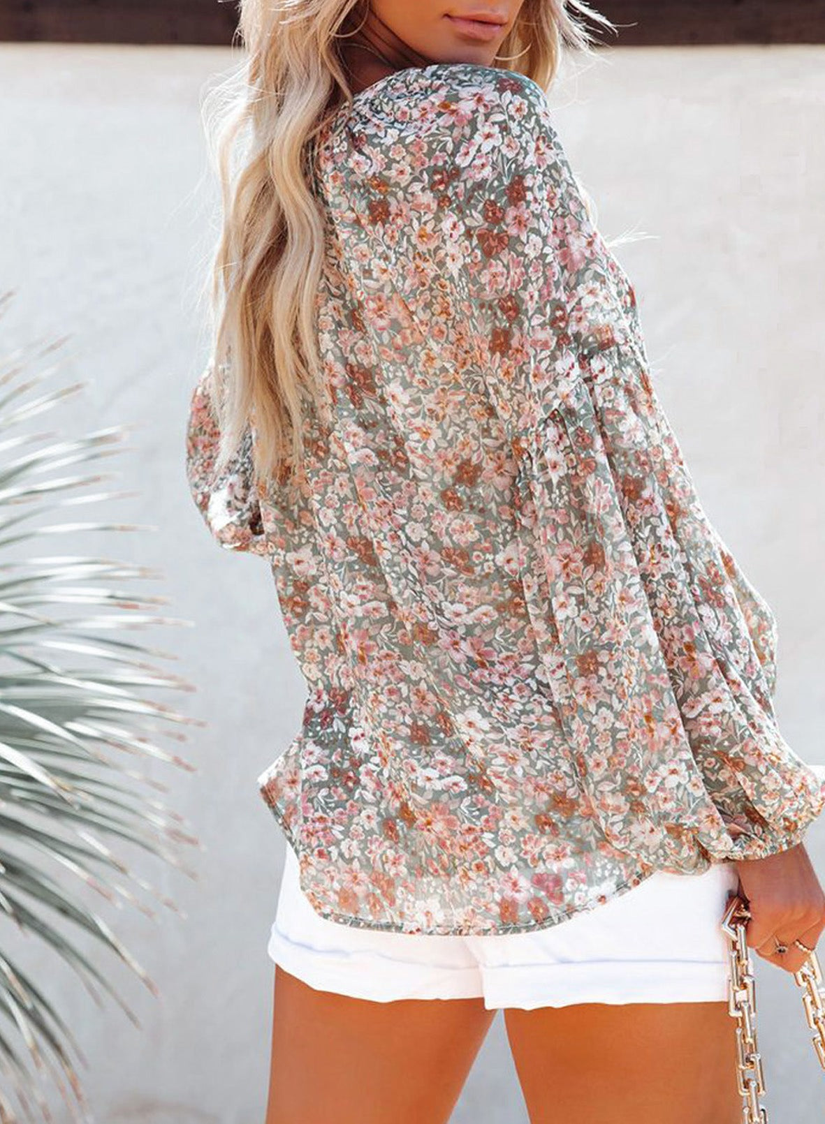 On My Heart Print Long Sleeve Top