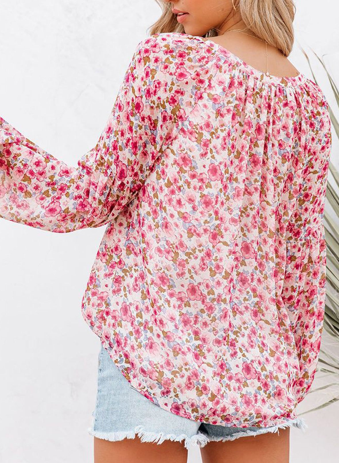On My Heart Print Long Sleeve Top
