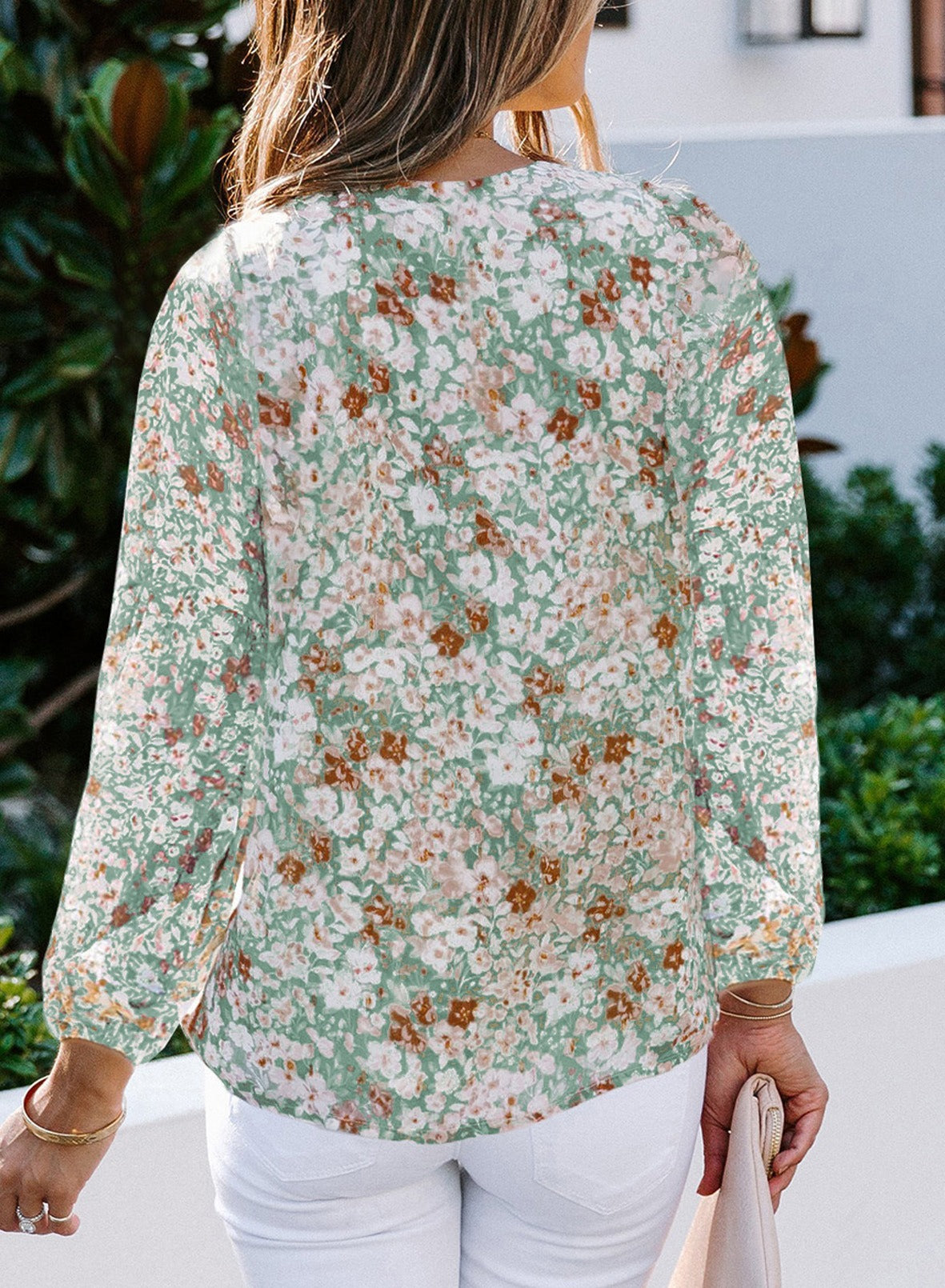 On My Heart Print Long Sleeve Top