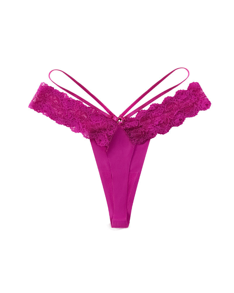 Double-strapped Lace Thong Panties