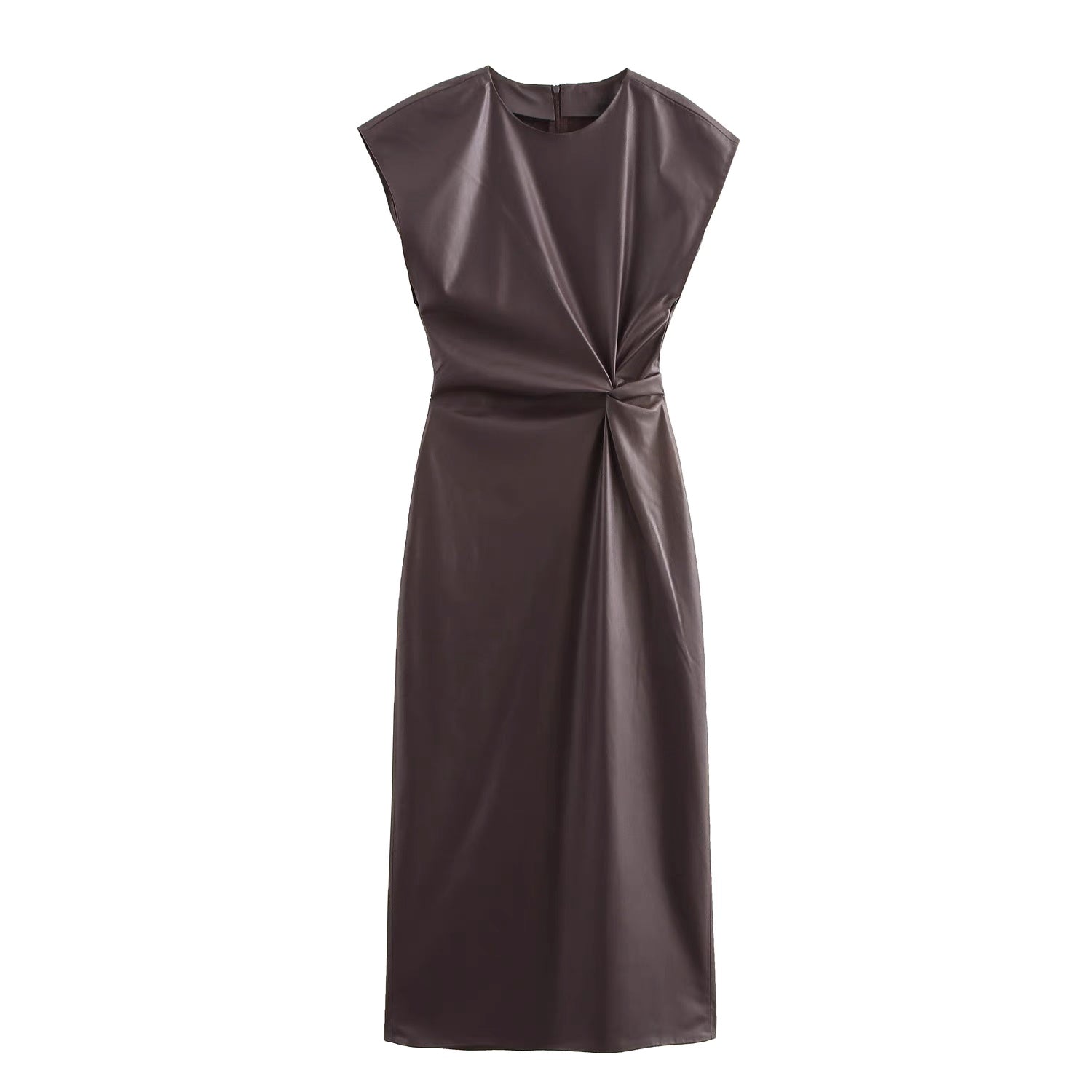 Faux Leather Knotted Dress