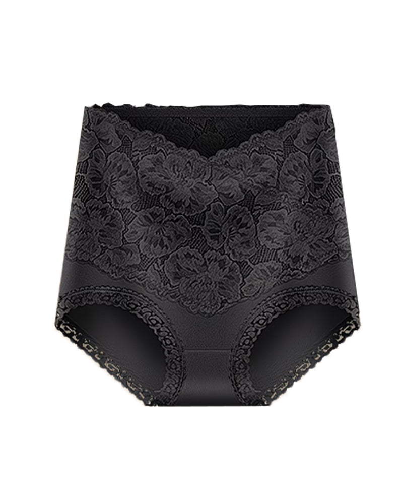 Women's High-waisted Tummy-controlling Lace Cotton Comfortable Breathable Panties