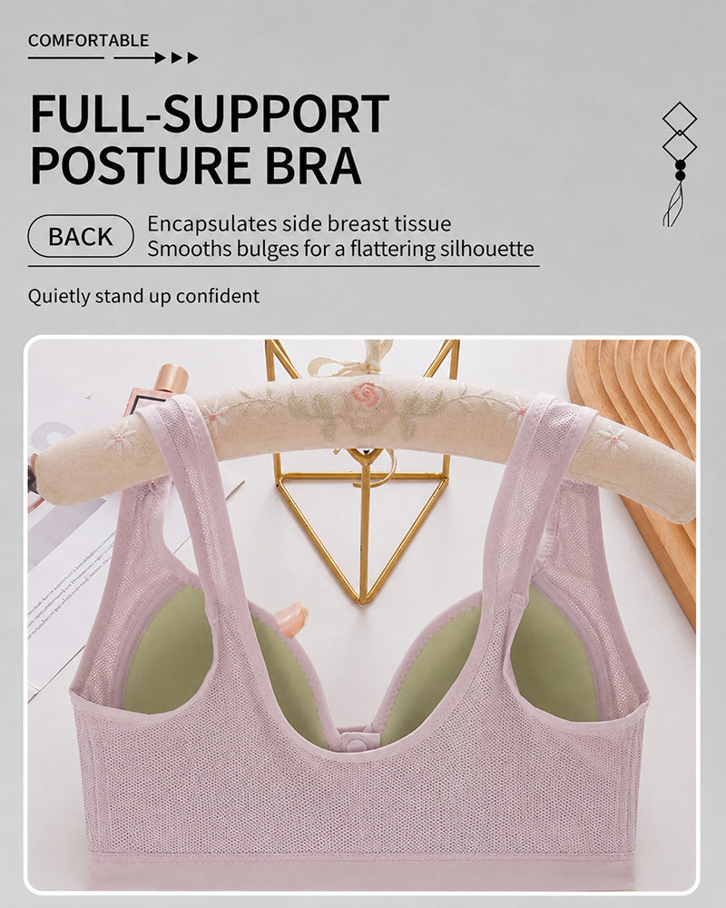 Three-Pack Front-Close Jacquard Full Cup Wire-Free Seamless Bra