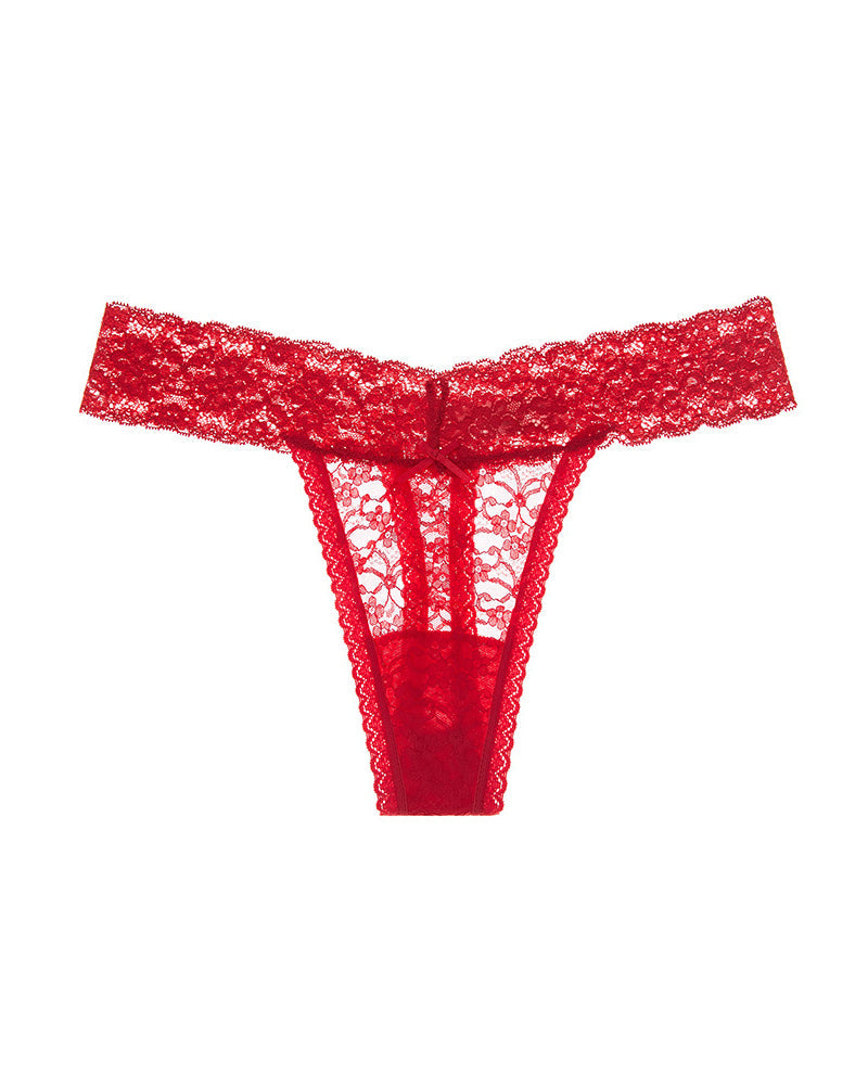Lace Sheer Low-rise Thong Panties