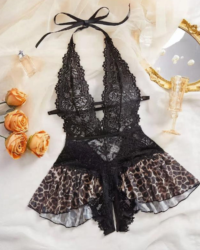 Women's Solid Color Lace Pajamas