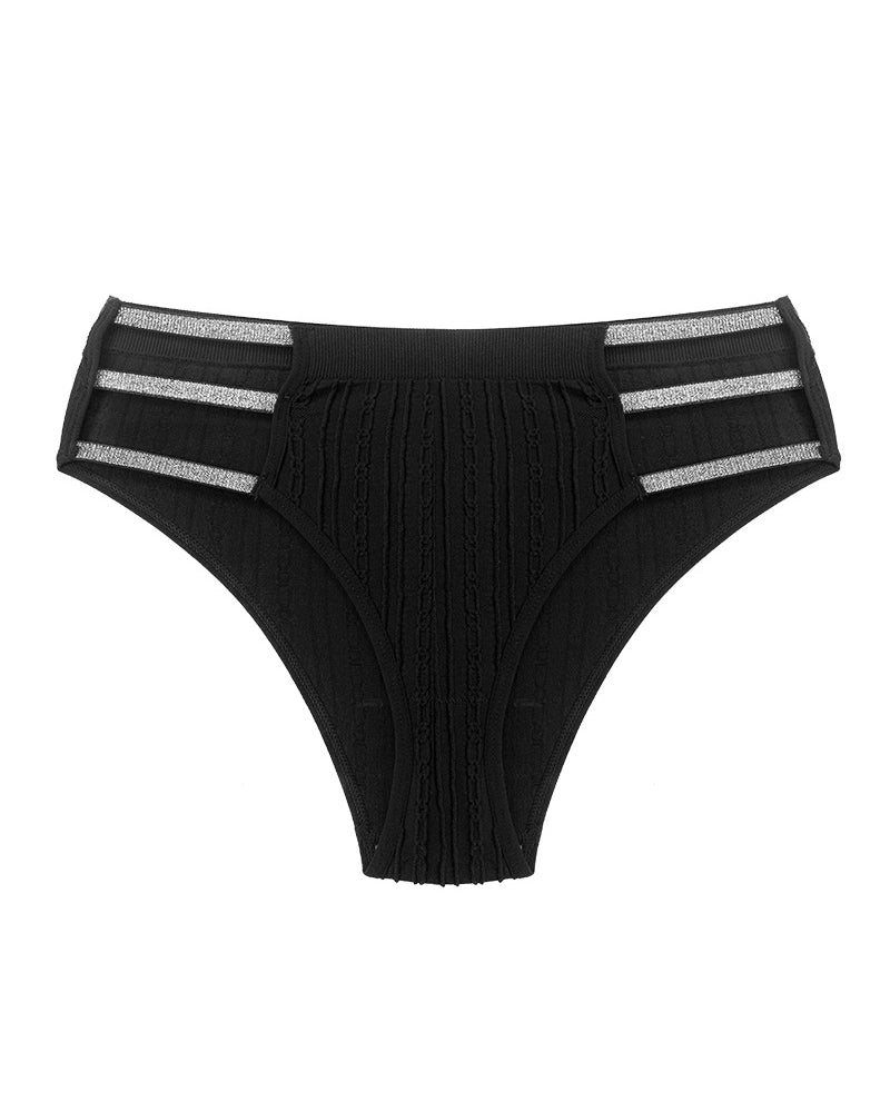 Openwork Glossy Waistband Comfortable Breathable Underwear