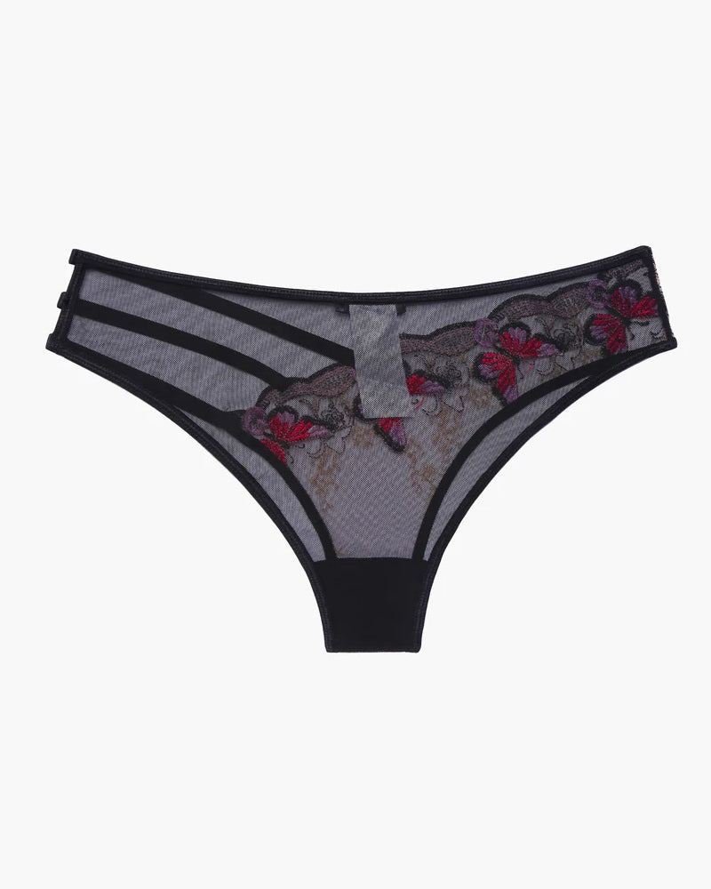 Butterfly Embroidered Mesh Panties