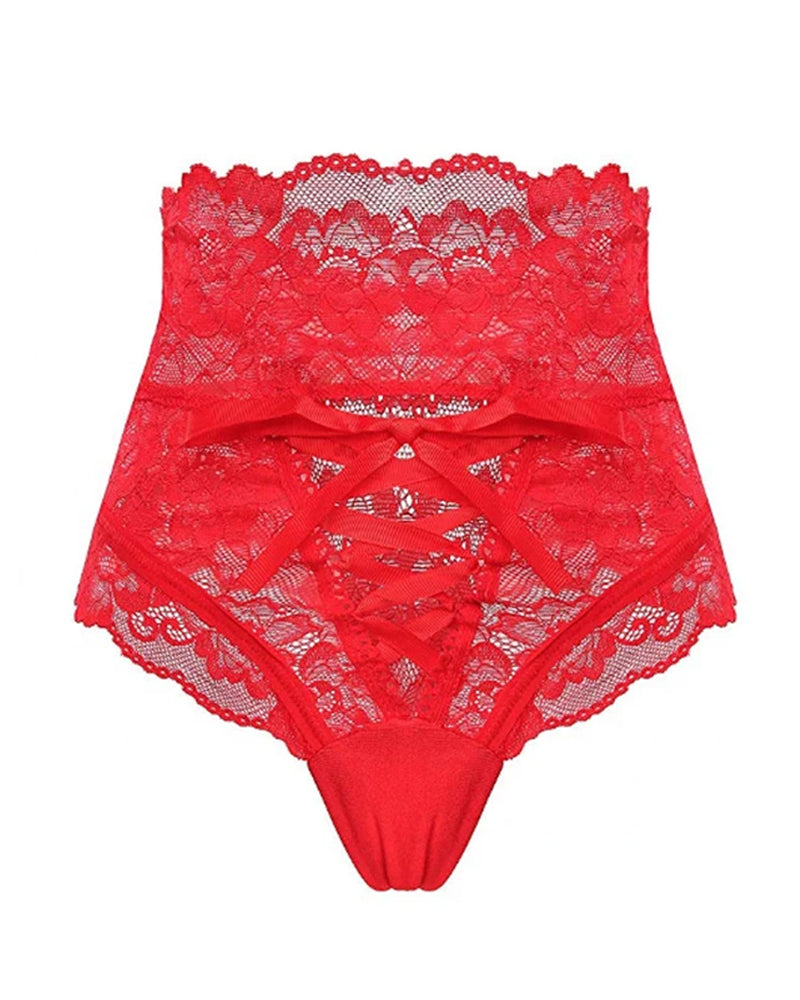 Lace High-waisted Tie-up Bodycon Panties