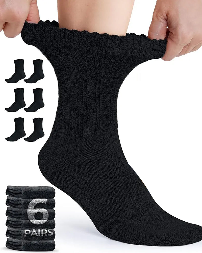 6-Pair Women's Bamboo Fiber Cable Knit Socks