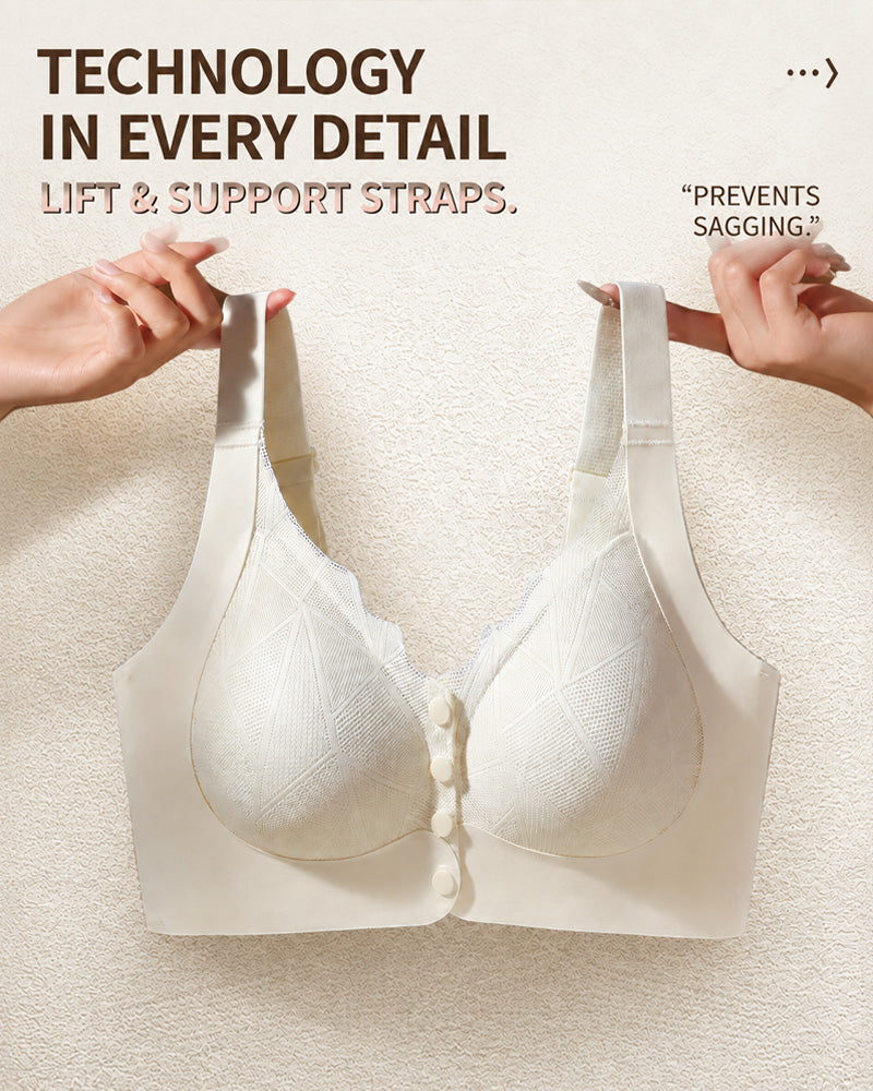 Front Closure Seamless Lace Breathable Wire Free Bra