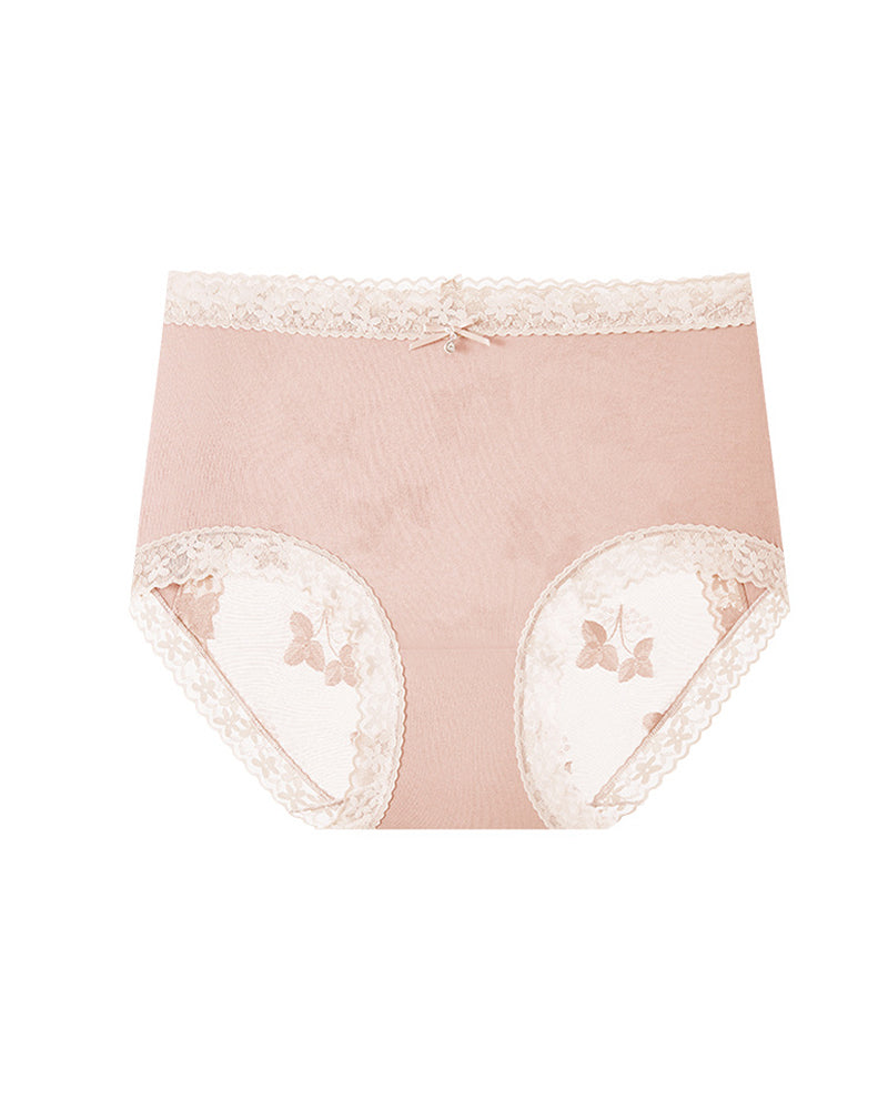 Seamless Breathable See-through Lace Cotton Panties