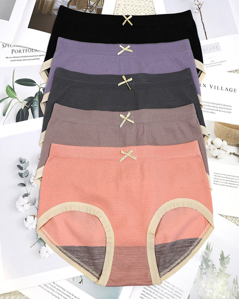 Five Pack High-elastic Seamless Bow-knot Breathable Panties