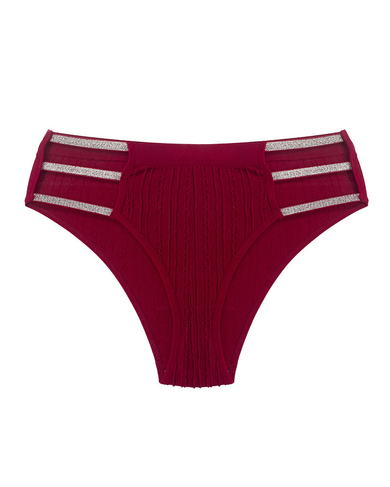 Openwork Glossy Waistband Comfortable Breathable Underwear