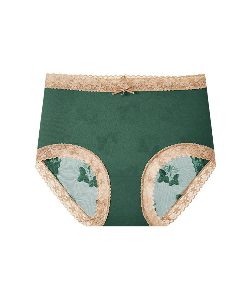 Seamless Breathable See-through Lace Cotton Panties