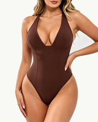 Women's Deep V Tummy Control Butt Lifting Thong Bodysuit