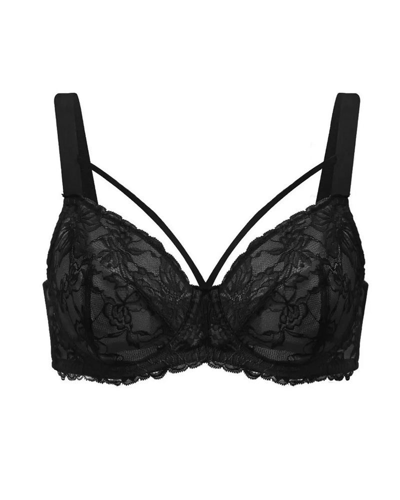 Women's Floral Lace Mesh Underwire Comfort Bra