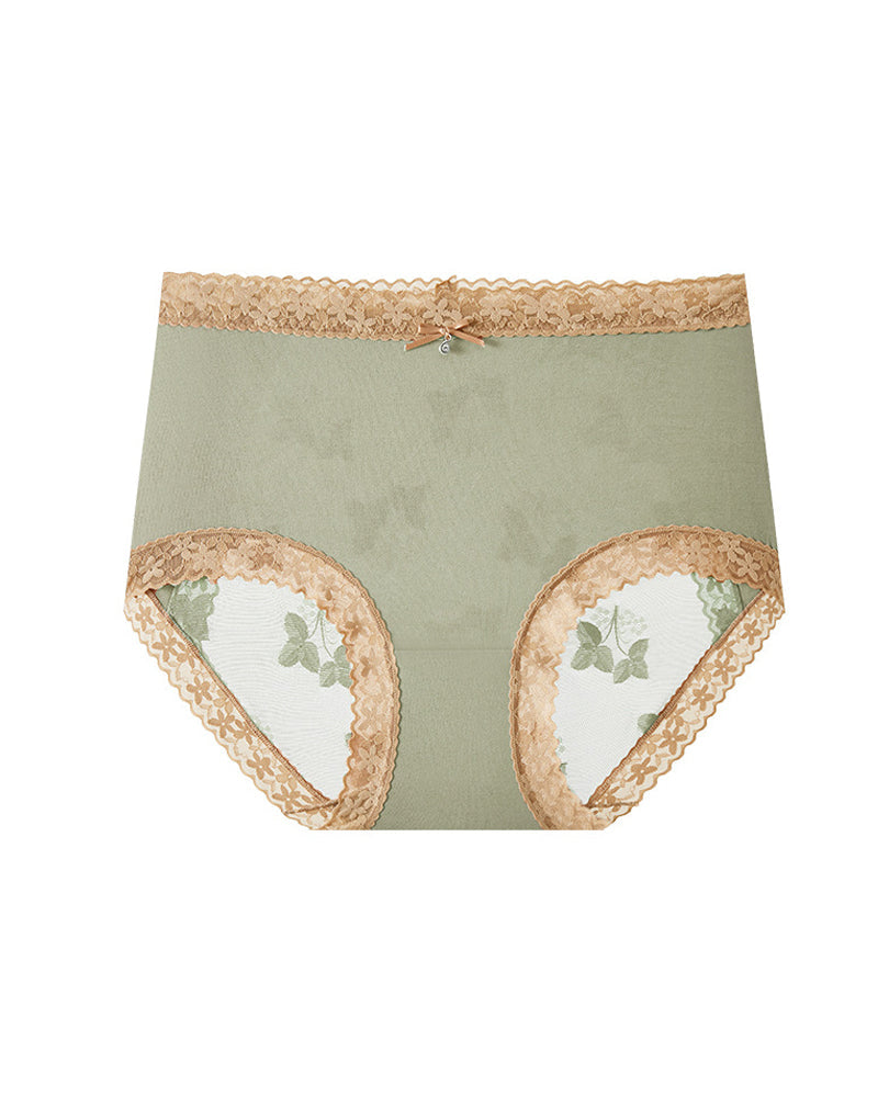 Seamless Breathable See-through Lace Cotton Panties