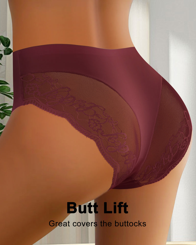 Patchwork Lace Seamless Elastic Panties
