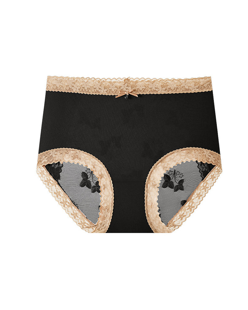 Seamless Breathable See-through Lace Cotton Panties