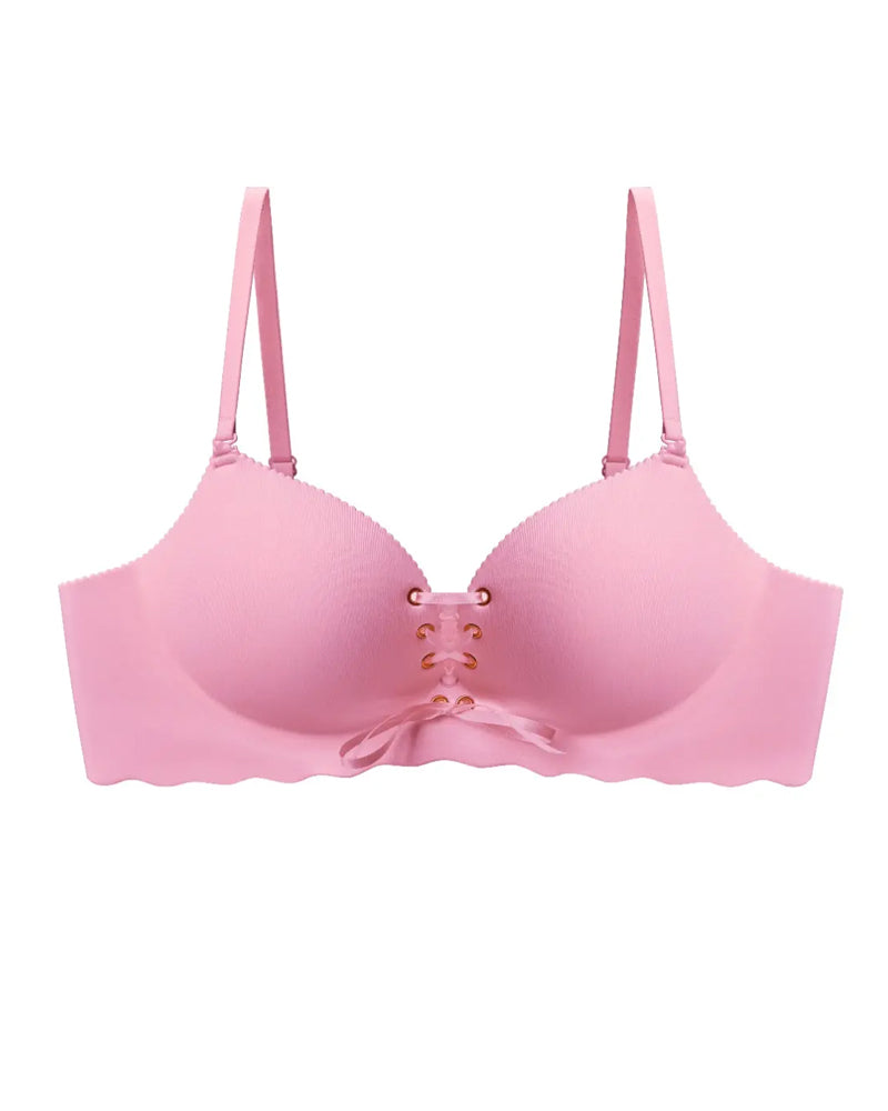 Women's Drawstring Push-Up Detachable Shoulder Straps Wire-Free Comfort Bra