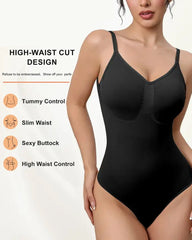 Women's V-neck Breathable Seamless Thong Bodysuit Body Shaper