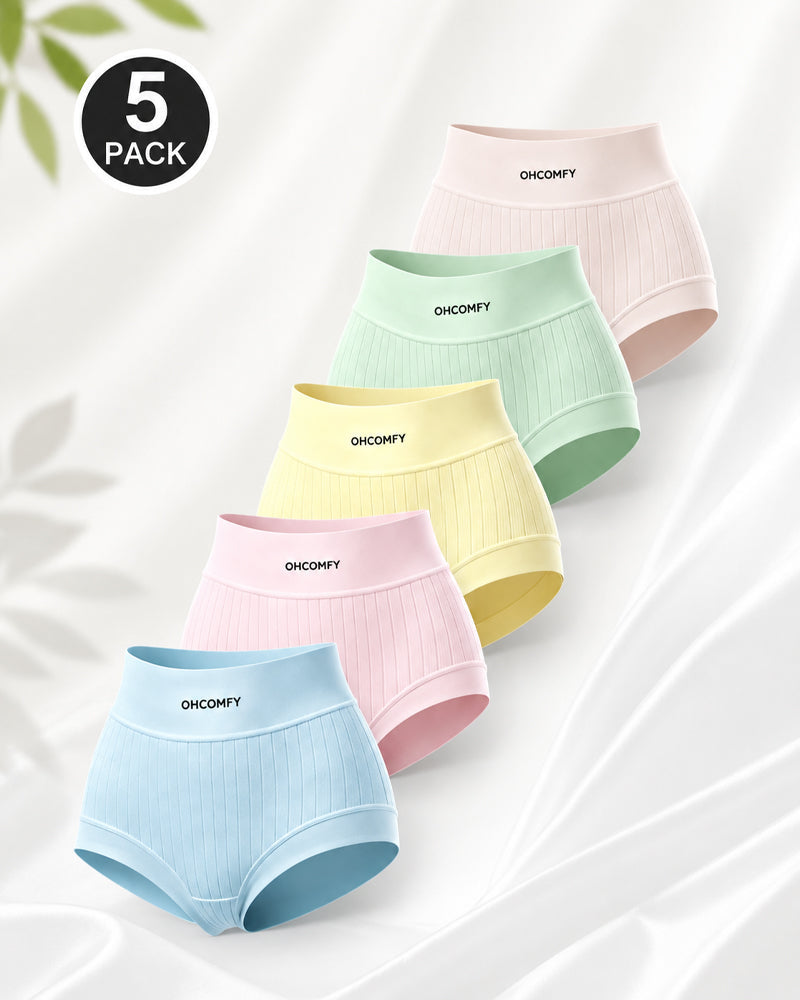 Five-pack Cotton Antibacterial Seamless Breathable Briefs