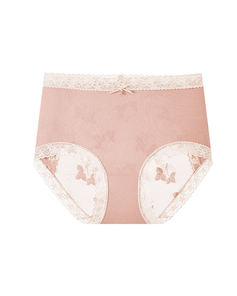 Seamless Breathable See-through Lace Cotton Panties