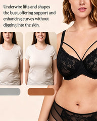 Women's Floral Lace Mesh Underwire Comfort Bra