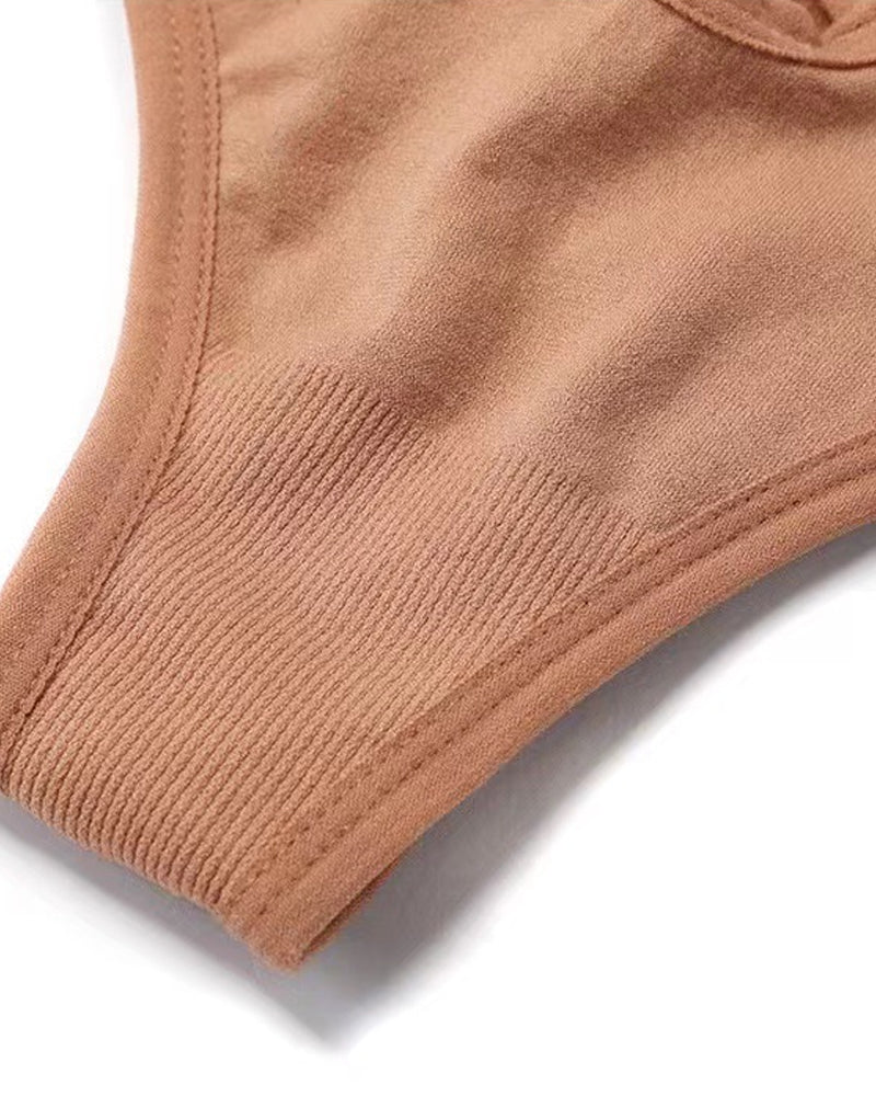 Mid-waist High-elasticity Comfortable Hollow-out Seamless Thong