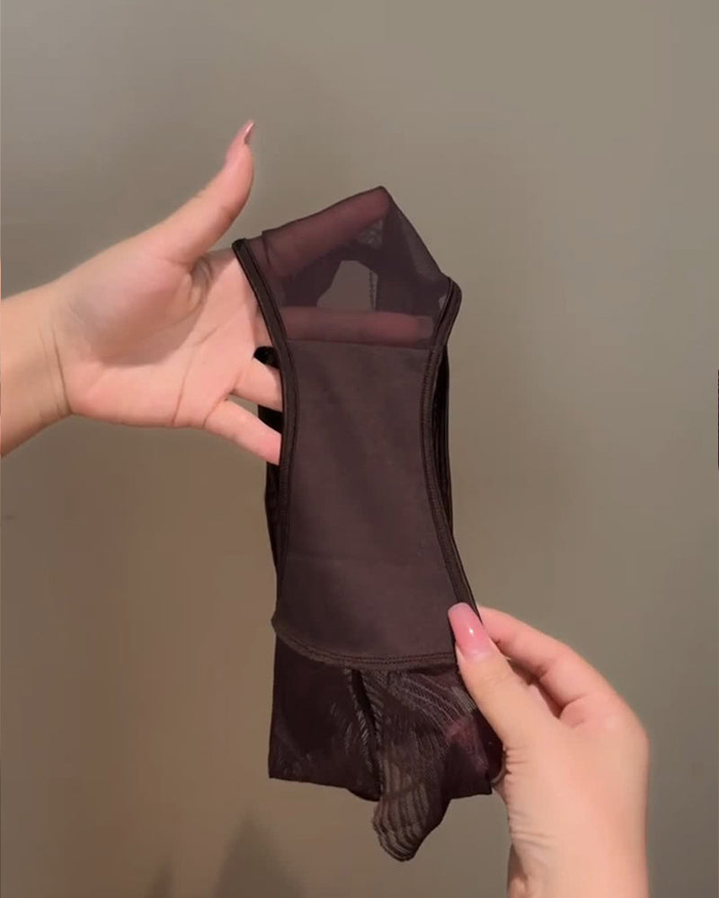 Lace Mesh Sheer Cutout Panties