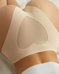 Sheer Mesh Heart-shaped Cutout Stretchy Seamless Panties