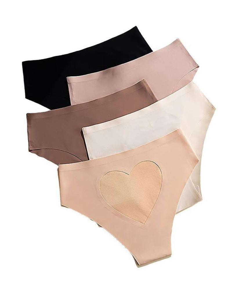 Sheer Mesh Heart-shaped Cutout Stretchy Seamless Panties