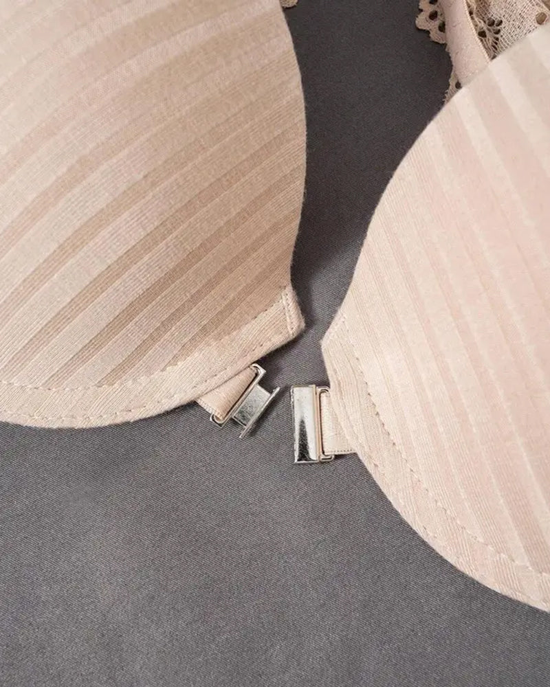Women's Front-closure Lace-paneled Underwired Bra