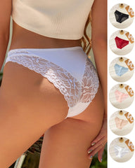 Lace-trimmed Ice Silk Seamless Breathable Panties