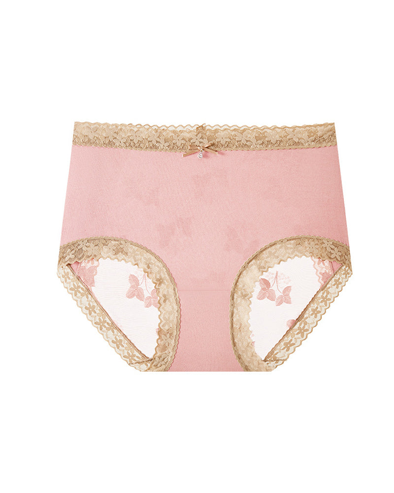 Seamless Breathable See-through Lace Cotton Panties