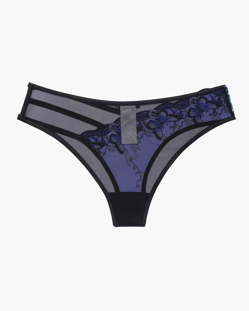 Butterfly Embroidered Mesh Panties