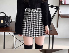 Houndstooth  Mini Skirt