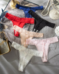 Pure Cotton Lace Low-rise Seamless Thong