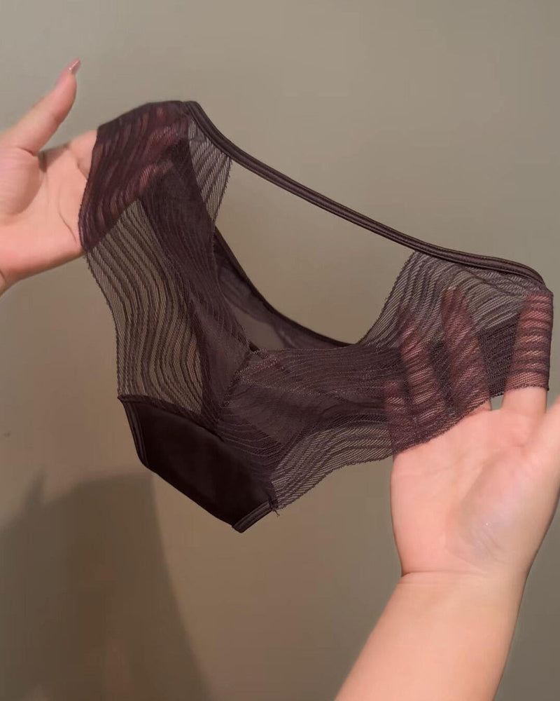 Lace Mesh Sheer Cutout Panties