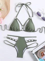 army green ring bikinis Sets two pieces bathing suit wear thong bikini swimsuits