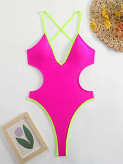 backless pathcwork bikinis one piece swimsuit bikini thong Swimsuit Biquini conjunto de bikini tankiniwear