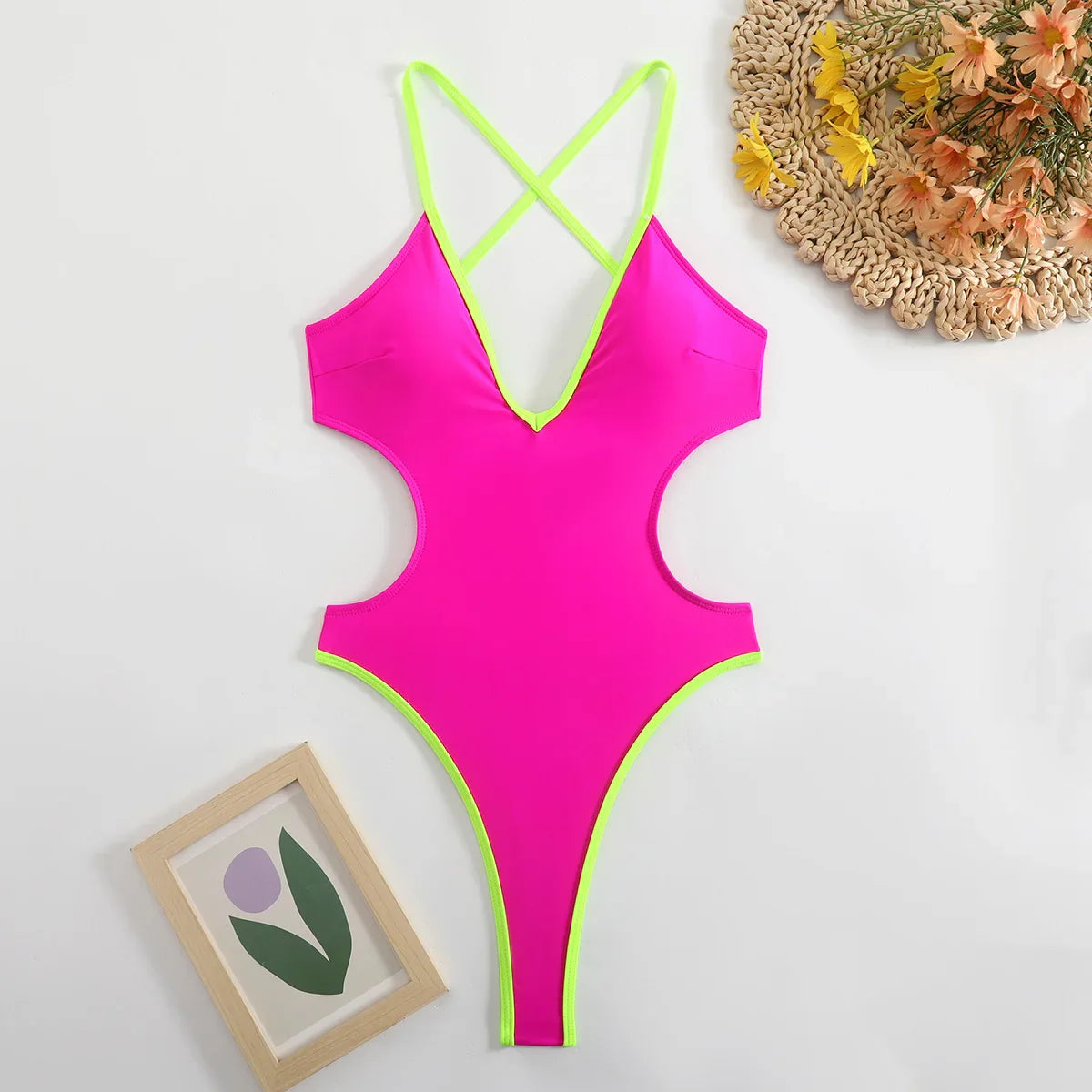 backless pathcwork bikinis one piece swimsuit bikini thong Swimsuit Biquini conjunto de bikini tankiniwear