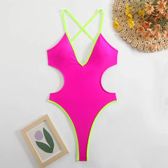 backless pathcwork bikinis one piece swimsuit bikini thong Swimsuit Biquini conjunto de bikini tankiniwear