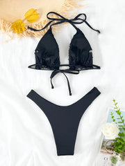 black sequine gillter mini bikinis Sets two pieces swimsuit thong bathingwear Biquini conjunto de bikini tankini