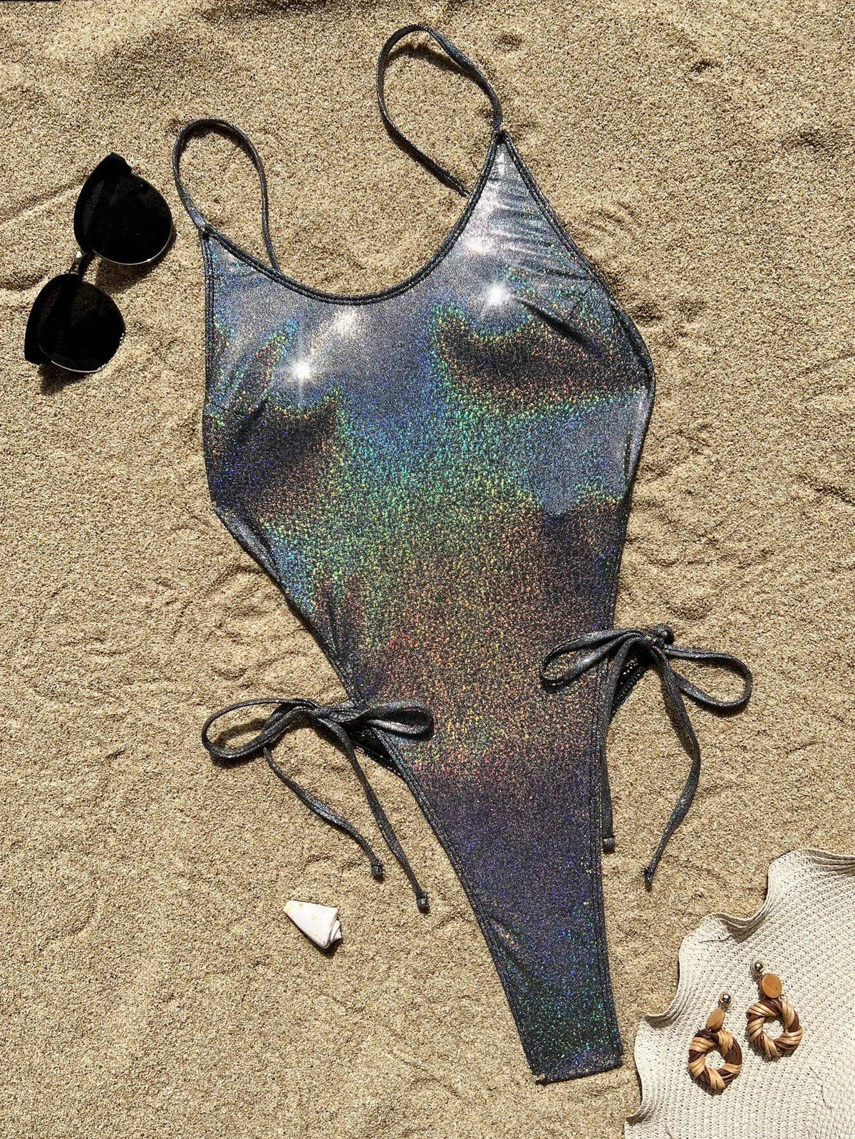 glitter solid silver black backless swimsuit one piece bikini thong swimwears biquini bathing tankini