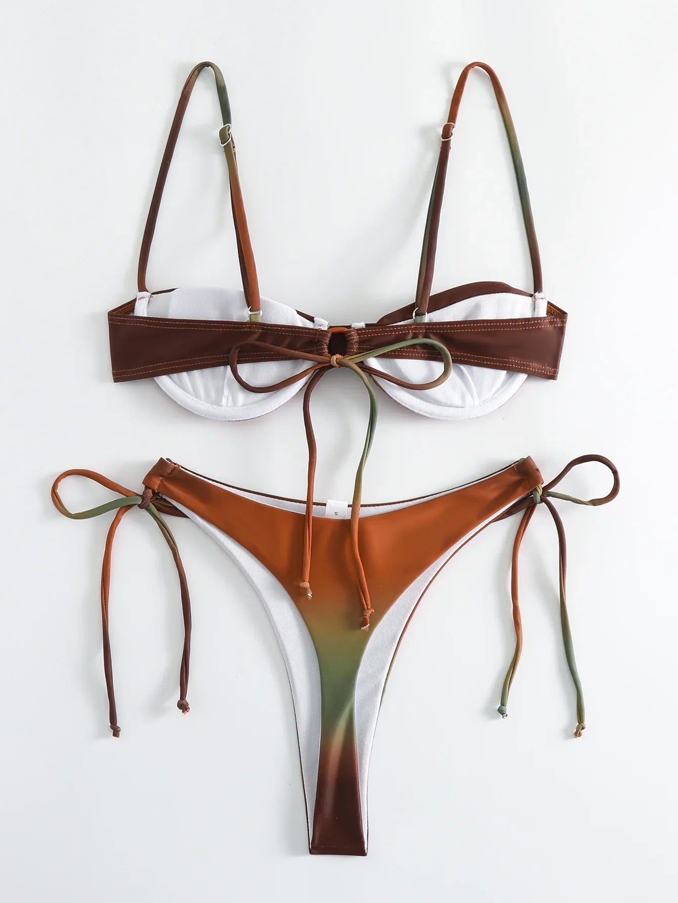 tie dye print bikinis Sets two pieces side tie swimsuit thong Swimwear Biquini conjunto de bikini tankiniwear